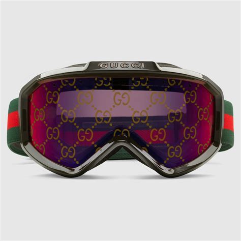 Masque de ski Gucci en monture injectée verte 